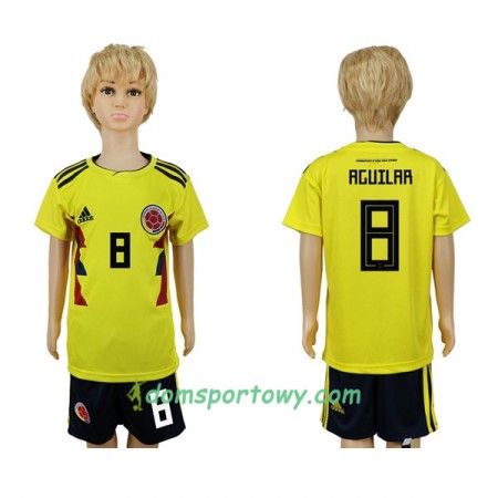 Koszulka Kolumbia Aguilar 8 Dziecięcy Domowe Koszulki Piłkarskie Mistrzostwa Świata 2018